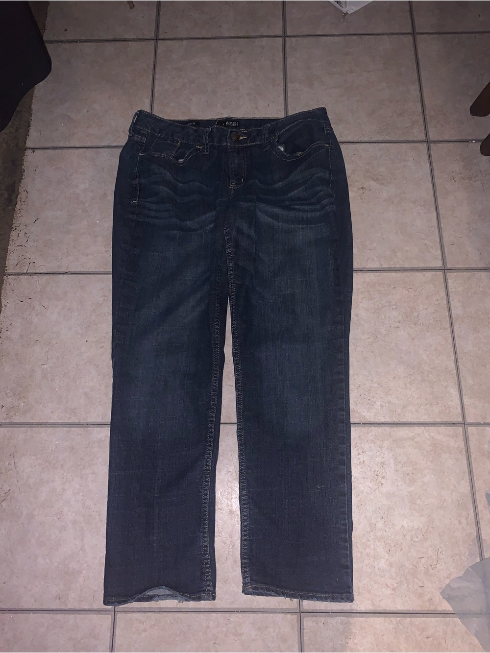 a.n.a Women's Dark Indigo Straight-Leg Jeans